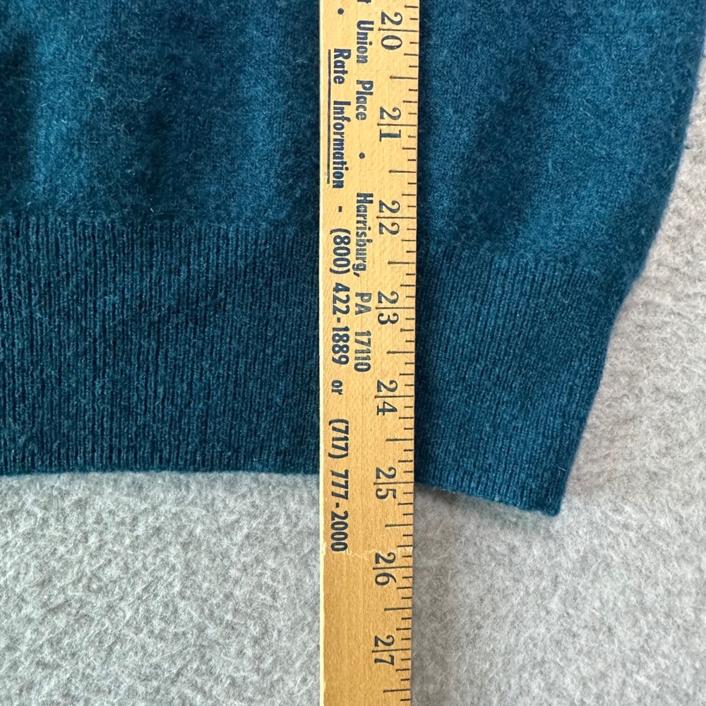 Naadam Mens Medium 100% Cashmere Crewneck Sweater Peacock Blue Teal RN145136 - Picture 4 of 7